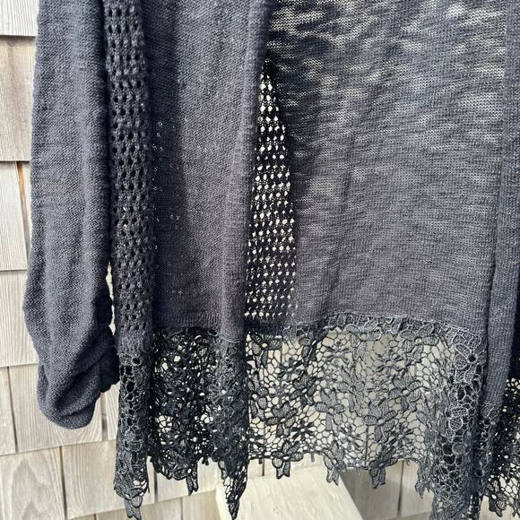 INC, Dress Sweater, Knit & Lace, Black Medium - Picture 2 of 4